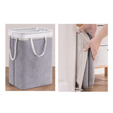 Maxbell Dirty Laundry Basket with Handle Washing Basket for Closets Travel Organizer Light gray