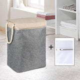 Maxbell Dirty Laundry Basket with Handle Washing Basket for Closets Travel Organizer Light gray