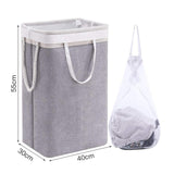 Maxbell Dirty Laundry Basket with Handle Washing Basket for Closets Travel Organizer Light gray