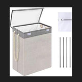 Maxbell Dirty Laundry Basket with Handle Washing Basket for Closets Travel Organizer Light gray