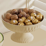 Maxbell Decorative Pedestal Bowl Organization for Table Centerpiece Living Room Home Round