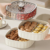 Maxbell Divided Candy Box Nut Holder Dry Fruit Platter Tray for Nut Jewelry Sundries 2 Tier