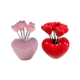 Maxbell Forks and Food Pick Fork Holder Party Supply Fruit Picks for Restaurant Cake Pink