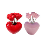 Maxbell Forks and Food Pick Fork Holder Party Supply Fruit Picks for Restaurant Cake Pink