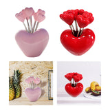 Maxbell Forks and Food Pick Fork Holder Party Supply Fruit Picks for Restaurant Cake Pink