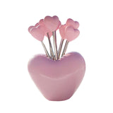 Maxbell Forks and Food Pick Fork Holder Party Supply Fruit Picks for Restaurant Cake Pink