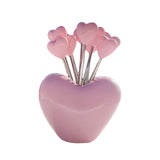 Maxbell Forks and Food Pick Fork Holder Party Supply Fruit Picks for Restaurant Cake Pink
