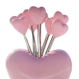 Maxbell Forks and Food Pick Fork Holder Party Supply Fruit Picks for Restaurant Cake Pink