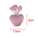 Maxbell Forks and Food Pick Fork Holder Party Supply Fruit Picks for Restaurant Cake Pink