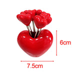 Maxbell Forks and Food Pick Fork Holder Party Supply Fruit Picks for Restaurant Cake Red