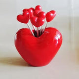 Maxbell Forks and Food Pick Fork Holder Party Supply Fruit Picks for Restaurant Cake Red