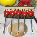 Maxbell Forks and Food Pick Fork Holder Party Supply Fruit Picks for Restaurant Cake Red