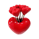 Maxbell Forks and Food Pick Fork Holder Party Supply Fruit Picks for Restaurant Cake Red