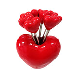 Maxbell Forks and Food Pick Fork Holder Party Supply Fruit Picks for Restaurant Cake Red