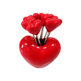 Maxbell Forks and Food Pick Fork Holder Party Supply Fruit Picks for Restaurant Cake Red