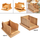 Maxbell Bamboo Bread Slicers Crumb Catcher Compact Folding for Kitchen Baking Slicing style A