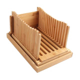 Maxbell Bamboo Bread Slicers Crumb Catcher Compact Folding for Kitchen Baking Slicing style A