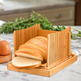Maxbell Bamboo Bread Slicers Crumb Catcher Compact Folding for Kitchen Baking Slicing style A