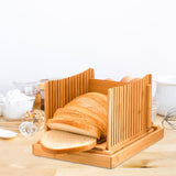 Maxbell Bamboo Bread Slicers Crumb Catcher Compact Folding for Kitchen Baking Slicing style A