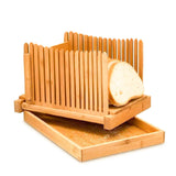 Maxbell Bamboo Bread Slicers Crumb Catcher Compact Folding for Kitchen Baking Slicing style A