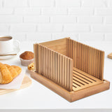 Maxbell Bamboo Bread Slicers Crumb Catcher Compact Folding for Kitchen Baking Slicing style B