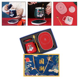 Maxbell Coffee Warmer and Mug Spoon Set New Year Beverage Cup Warmer for Office Home Red