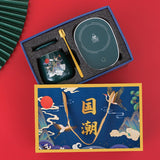 Maxbell Coffee Warmer and Mug Spoon Set New Year Beverage Cup Warmer for Office Home Green