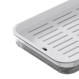 Maxbell Drain Board Serving Tray Large Kitchen Organizer for Countertop Coffee Table White