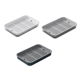 Maxbell Drain Board Serving Tray Large Kitchen Organizer for Countertop Coffee Table White