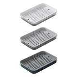 Maxbell Drain Board Serving Tray Large Kitchen Organizer for Countertop Coffee Table White