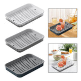 Maxbell Drain Board Serving Tray Large Kitchen Organizer for Countertop Coffee Table White