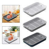 Maxbell Drain Board Serving Tray Large Kitchen Organizer for Countertop Coffee Table White