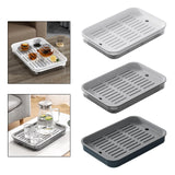 Maxbell Drain Board Serving Tray Large Kitchen Organizer for Countertop Coffee Table White