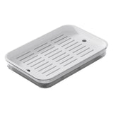 Maxbell Drain Board Serving Tray Large Kitchen Organizer for Countertop Coffee Table White