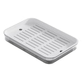 Maxbell Drain Board Serving Tray Large Kitchen Organizer for Countertop Coffee Table White