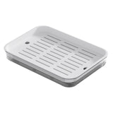 Maxbell Drain Board Serving Tray Large Kitchen Organizer for Countertop Coffee Table White