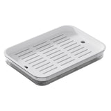 Maxbell Drain Board Serving Tray Large Kitchen Organizer for Countertop Coffee Table White