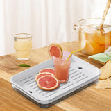 Maxbell Drain Board Serving Tray Large Kitchen Organizer for Countertop Coffee Table White