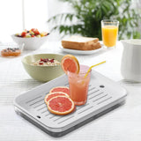 Maxbell Drain Board Serving Tray Large Kitchen Organizer for Countertop Coffee Table White