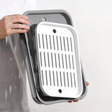 Maxbell Drain Board Serving Tray Large Kitchen Organizer for Countertop Coffee Table White