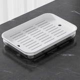 Maxbell Drain Board Serving Tray Large Kitchen Organizer for Countertop Coffee Table White