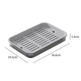 Maxbell Drain Board Serving Tray Large Kitchen Organizer for Countertop Coffee Table Black