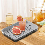 Maxbell Drain Board Serving Tray Large Kitchen Organizer for Countertop Coffee Table Black