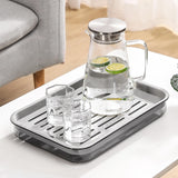 Maxbell Drain Board Serving Tray Large Kitchen Organizer for Countertop Coffee Table Black