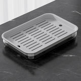 Maxbell Drain Board Serving Tray Large Kitchen Organizer for Countertop Coffee Table Black