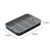 Maxbell Drain Board Serving Tray Large Kitchen Organizer for Countertop Coffee Table Blue