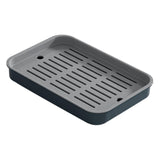 Maxbell Drain Board Serving Tray Large Kitchen Organizer for Countertop Coffee Table Blue