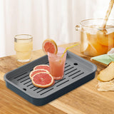 Maxbell Drain Board Serving Tray Large Kitchen Organizer for Countertop Coffee Table Blue