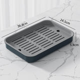 Maxbell Drain Board Serving Tray Large Kitchen Organizer for Countertop Coffee Table Blue