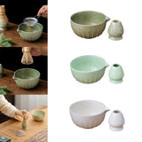 Maxbell Japanese Matcha Bowl and Whisk Holder Gift Tea Accessories for Matcha Powder Green